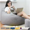 Stuhlabdeckungen fauler Sofa er großer Bohnensitztasche bequeme Tasche im Freien Pufe Puff Couch Tatami Wohnzimmer Beags 2023 231211 DRO DHBKC