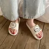 Tofflor sommar mode kvinnor tecknad frukt cherry söt tryck hjärta casual strand sandal flicka platt sula hem glider utomhusskor