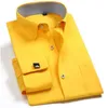 Men's Dress Shirts 2024 M-6XL French Cuff Shirt Yellow -White-Purple-Black Long Sleeve Formal Business Buttons Regular Fit Comfort