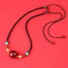 Colliers pendants en palissandre Red Bead Lady Clicule chaîne Zijin Sand