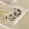 Роскошные серьги Черные мини-дизайнерские дизайнерские мама перлочного золота с четырьмя листьями для женщин старшие классические новые серьги Clover Light Серьги Серебряные Серьги