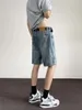 Herren Jeans 2024 Männer Sommer Vintage Baggy Taschen Denim Shorts Herren lässig losen männliche hohe Taille gerade Short Hosen G220