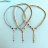 Подвесные ожерелья подвесные ожерелья дизайнерская коллекция женщин -леди узкое ожерелье на части чешское циркон, покрытое золотым цветом змеи змеи, змея змея Snakelik