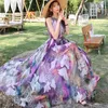 Urban Sexy Dresses 2023 New Floral Summer Slvels Suspender Maxi Dress for Women Sexig backless Beach Purple Boho Robe Femme Sundress Dress Photo T240510