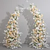 Decorative Flowers Luxury Horn Arch Flower Arrangement Artificial Row Wedding Background Decoration Display Hall Decor Po Props Backdrop