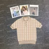 Polo Neck Tees Designer Stripe gebreide T -shirts vrouwen Design Clothing F Letter Jacquard Brand Knits