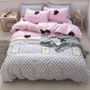 Sängkläder set Set Silk Cotton Printing Simplicity Leopard Animal Fruit Bed Sheet Quilt Cover Pudow Case 4st Home Supplies Dropshippin
