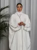 Vêtements ethniques Ramadan Blanc Abaya Dubai Kimono Jalabiya Vêtements de prière pour femmes Turquie Islam Muslim Modest Robe Robe Longue Musulmane Femme T240510