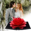 Sieraden Zakken 3-stijl 3D ROSE DIAMAND-VLASSE DASS RING KINSING Ketting opslagcase Valentijn Huwelijksvoorstel Geschenkhouder