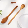 Spoons Japanese-Style Long Handle Wooden Spoon Set Teaspoon Dessert Mixing Soup Flat Shovel Kitchen Portable Cutlery