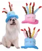 Animaux de compagnie mignons chats chats bouchons d'anniversaire réglables en velours côtelé bougies colorées petit chapeau de chien moyen chiot chat cosplay costume wearwear5918692