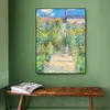 Claude Monet Canvas Wandkunst - Der Künstlergarten im Vheuil -Poster - Kunstdruck - Ölmalerei Reproduktion - Naturbilder kühles Wanddekor für Wohnzimmer Schlafzimmer