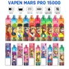 VAPEN MARS PRO 15000 15K PUFF VAPE TORNADO 15000 PUFFS DISPOSIXÍVEL E Cigarro 15k Tela Mesh Bobina de malha 850mAh Vaper recarregável