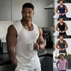 Men's Tank Tops Summer Vest Knitted Vertical Stripe Sports Fitness Sleeveless T-shirt Gym Running Training Bodybuilding Top