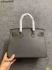 Sac à main designer brkns en cuir rapide Handswen 7a Top à main en cuir authentique en cuir 30cm Gris Etain Silverts3n5jve