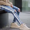 Męskie dziury w kolanach jeansy jeanse nowe sportowe sporty szczupłe spodnie męskie spodnie M511 48