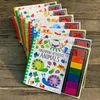 Libros de huellas dactilares con sellos de goma actividades de almohadilla de tinta Doodling Book Garden Animal Diy Craft Toy 240510