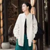 Sahne Giyim 2024 Kadın Çin Geleneksel Tang Suit Keten Zen Hanfu Hardigan Bayanlar Tai Chi Teps Vintage Pamuk Femal Giyim
