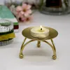 Bougeoirs Iron Gold plaqué géométrique Table Candlestick Plaques rondes pour le festival de mariage Festival Art Gift Home Decor