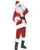 Décorations de Noël 7pcs adultes santa claus costume flanelle combinaison classique cosplay accessoires hommes pantalon de mante