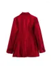 Costumes de femmes nlzgmsj Red Blazer for Women Vintage Velvet Single Button ajusté dames élégant Office Veste à manches longues décontractées