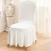 Couvre-chaises 4pcs Polyester blanc Stretch Coverse Slipcover Elastic sans bras