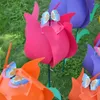 Dekoracje ogrodowe spinner wiatrowy z gruntem plastikowym kwiatem wiatraka dekoracja zewnętrzna na zewnątrz rzeźbia