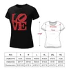 Polos femininos Love '65 T-shirt Roupas estéticas vestido de tamanho grande para mulheres gráficas