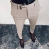 Les pantalons de combinaison des hommes sont des pantalons formels extensible slim pantalone hombre calca masculin couleur solide pantalon de robe décontractée des hommes de mode 240511