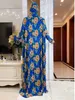 Abbigliamento etnico 2023eid femminile musulmane con cappuccio Abaya Turchia-Africano Abito abito di caftano con stampe floreali hijab Dubai Saudita Ramadan T240510th02