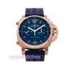 Fashion Luxury Penarrei Watch Designer Chronograph Chronograph Automatic Rose Gold Mens Strap Pam 1111