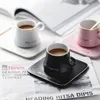 Tazze in ceramica di lusso europea da 150 ml tazza di caffè e piattino a cappuccino con tazza da tè in porcellana personalizzata oro.