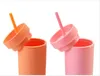 17 couleurs!Tobeurs acryliques acryliques skinny acryliques de couleur mate avec couvercles et pailles à double paroi doubles gobelets en plastique avec une paille libre réutilisable
