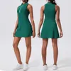 2024 Dames Half Zipper Polo Neck Badminton Tennis Golf Mini Dress Gym Yoga Fiess Wear Rooks