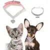 Colliers de chien Bling Pet Collar Fashion Heart Pendant Crystal Diamond Cat pour petit chiens moyens Collier de bijoux ACCESSOIRES