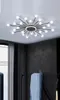 LED天井照明器具リビングルームベッドルーム家庭用電球ガラスランプシェードモダンな枝分かれした照明シャンデリア