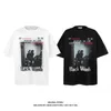 American Street Dark Wind Funeral Character Print Short sleeved T-shirt Unisex Loose Instagram Couple Top