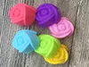 Baking Moulds 1000pcs/lot Fast 5CM Rose Flower Cake Mold Pudding Grade Silicone Cupcake Mould Random Colors