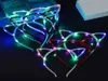 LED Light Up Cat Ear Headband Party Glowing levererar Women Girl Flashing Hair Band Football Fan Concet Fans Cheer Props Gifts6833426