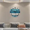 Duvar Saatleri 1 PC Şık ve Sessiz Plaj Mavi Saat Mutfağınız için 25cm Pil Dahil Değil Ev Dekoru Parçaları Aksesuarları