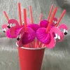 Disposable Cups Straws 50PCS Creative 3D Cartoon Flamingo Pink Plastic Straw Pool Wedding Party Bar Drink Sparkling Water Decor