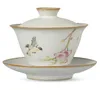 Pastoral Ceramic Gaiwan Bird Tureen Kung Fu Tee Set handgefertigtes Malmalerei Big Bowl Drinking Tea Watch Tea Bowl4648800