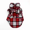 Dog Apparel Summer Small Pet Puppy Plaid T Shirt Lapel Coat Cat Jacket Clothes Costume Shirts Red XS/S/M/L Size