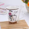 Muggar Ceramic Cup European Cartoon Beauty Coffee Mug Breakfast Te Milk With Spoon Gift Idea For Girl Family