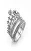 SZ610 Crown Diamiamique Clear Cz White Gold rempli de fiançailles de mariage Ring Set 4211578