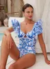 2024 Vintage Femmes de maillot de bain Set Tummy Control Twopieces Swimwear BodySity Body Body Bikini Luxury Bathing Costume 240426