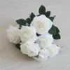 Dekoratif çiçekler 10 başlık gül ipek dallar dolgunluk düğün kapalı ev parti dükkanı bebek duş dekorasyon için yapay