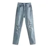 Jeans para mujeres Xitimeao Women High Winist High -Flow La Flowable Fashionable Casual Knee Hole Pants Basic Black Noveno