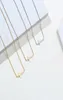 Correntes aço inoxidável minimalista horizontal colar de pingente de pingente de ouro feminino para ele com o Chain1562379