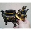 Figurines décoratives antique vintage bronze signature Lucky dragon statue burner encens enceneur